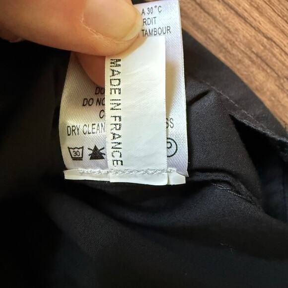 Gold Pfeil Germany Black Fitted Button Down Shirt Corset Style Sz 2 - Picture 8 of 8